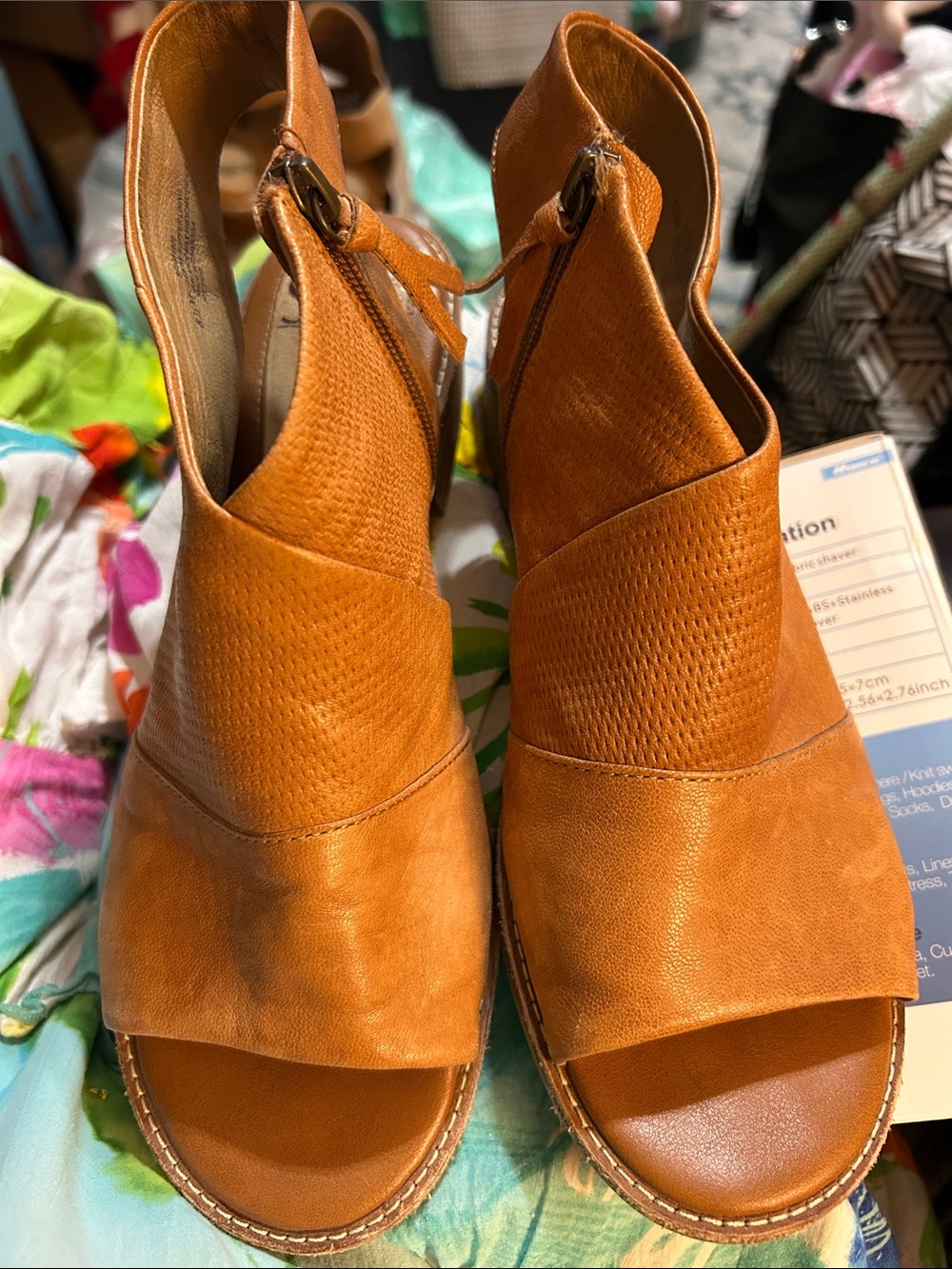 Women’s Tan Open-Toe Slingback Sandals Size 8.5. All Leather EUC